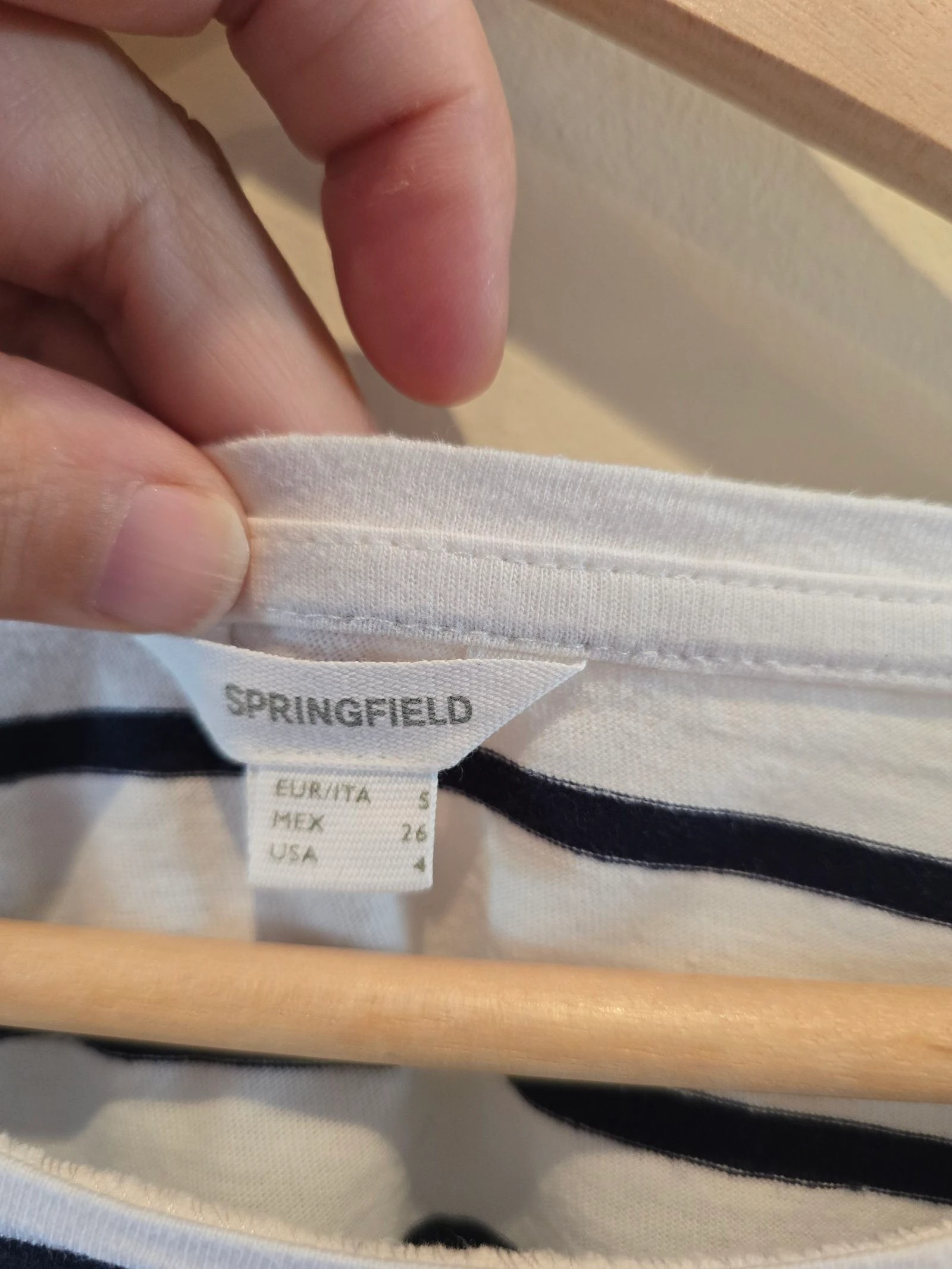 Camiseta de listras azul marinho com gola de Springfield-tamanho S – photo 6